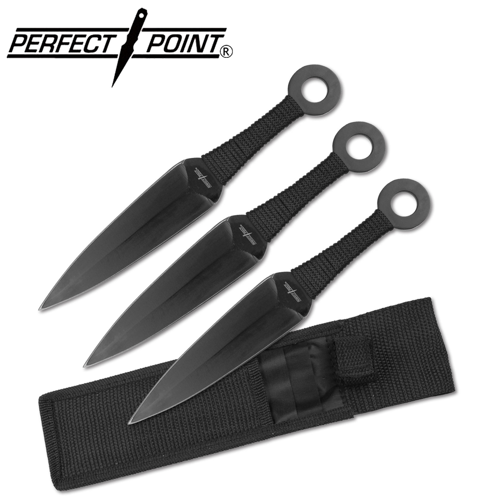 Perfect Point Throwing Knives 3pc Black Powa Beam