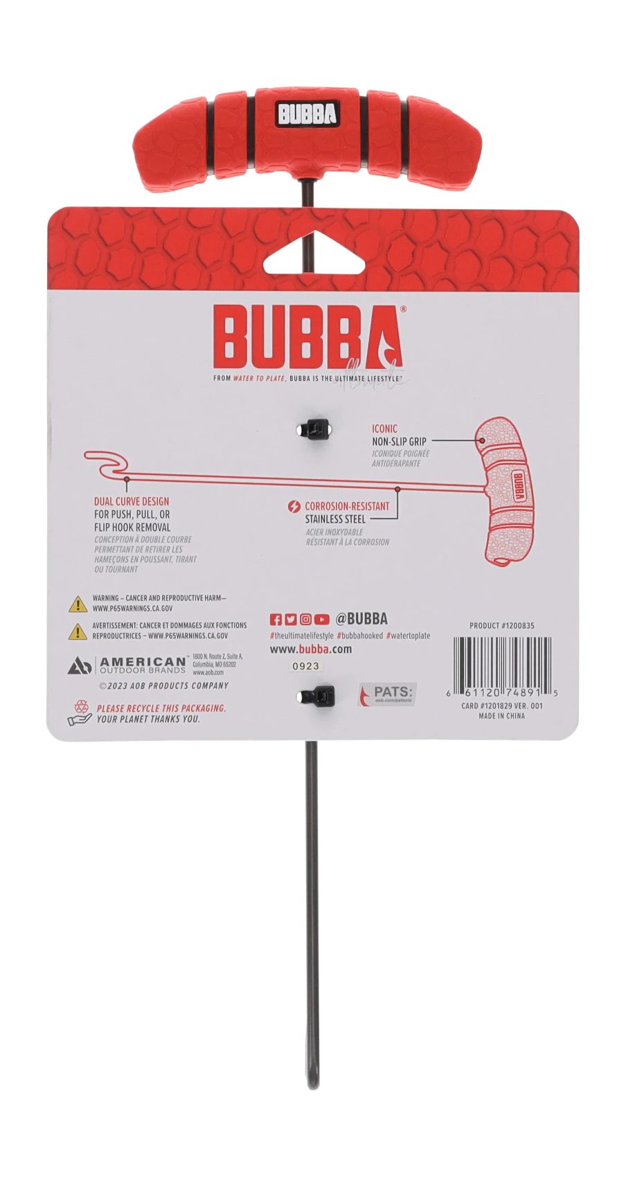 Bubba T Handle Dual Curve Hook Remover