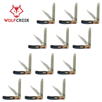 12 PACK of Wolf Creek 2 Blade Trapper Folding Knife